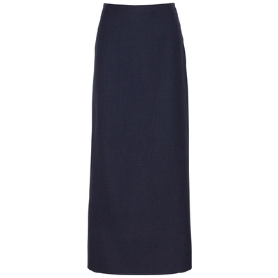 The Row Hena Navy Wool Maxi Skirt