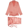 OLIVIA VON HALLE Coco Peach pink silk pyjama set
