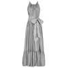 KALITA Genevieve silver-tone silk maxi dress