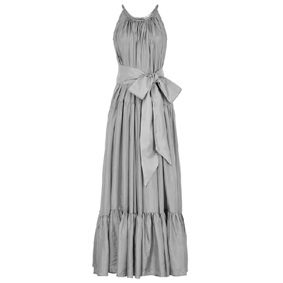 Kalita Genevieve Silver-tone Silk Maxi Dress