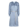 FORTE FORTE Light blue belted cupro dress