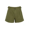 CURRENT ELLIOTT THE RELAXED OLIVE COTTON-BLEND SHORTS