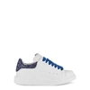 Alexander Mcqueen White & Navy Glitter Oversized Sneakers