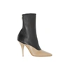 BURBERRY Two-tone lambskin and patent leather ankle boots