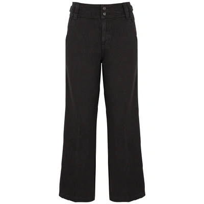 Current Elliott The Relaxed Black Cotton-blend Trousers