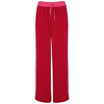 Serena Bute Red Wide-leg Silk Sweatpants In Red And Other