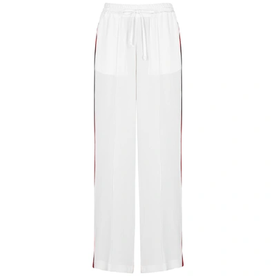 Serena Bute White Wide-leg Silk Sweatpants In White And Other