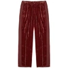 OUR LEGACY Burgundy velvet sweattrousers