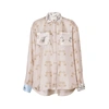 BURBERRY CONTRAST UNICORN PRINT SILK TWILL SHIRT