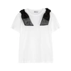 RED VALENTINO White bow-embellished cotton T-shirt