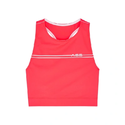 Adam Selman Sport Coral Stretch-nylon Bra Top