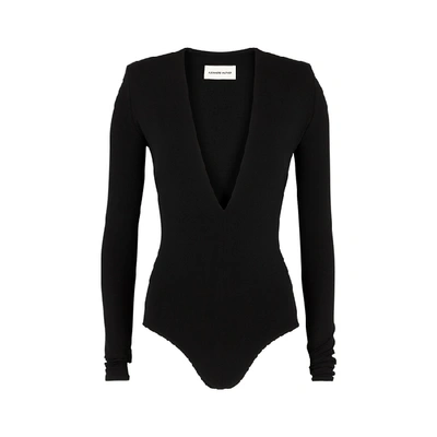 Alexandre Vauthier Black Plunge Bodysuit