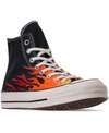 Converse Archive Prints Remixed Chuck 70 Hi Flame Print Sneakers In Black/enamel Red/bold Man