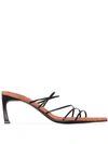 Reike Nen Black 5 Strings Pointed Sandals In Black