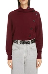 ISABEL MARANT ASYMMETRICAL BUTTON CASHMERE SWEATER,CA0226-19A030I