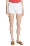 Frame Le Super High Raw Fray Shorts Au Natural Clean In Blanc Rookley