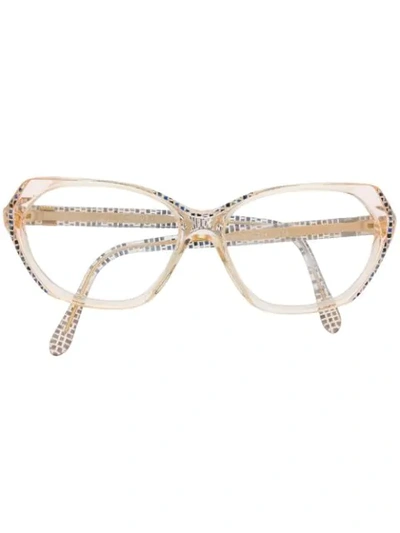 Pre-owned Saint Laurent 1990s Round Frame Glasses In White