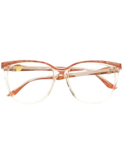 Pre-owned Saint Laurent 1990s Round Frame Glasses In Red