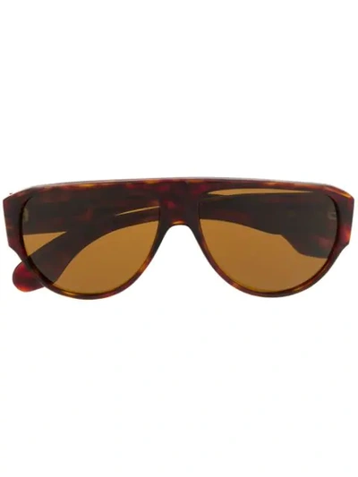 Pre-owned Persol 1970s Round Frame Sunglasses In Brown