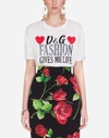 DOLCE & GABBANA T-SHIRT WITH D&G FASHION GIVES ME LIFE PRINT