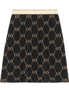 GUCCI GG PATTERN KNIT A-LINE SKIRT