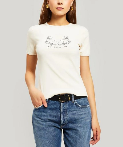 Alexa Chung Latin Dog Ringer T-shirt In Cream
