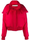 Off-white Cropped Padded Coat In Red