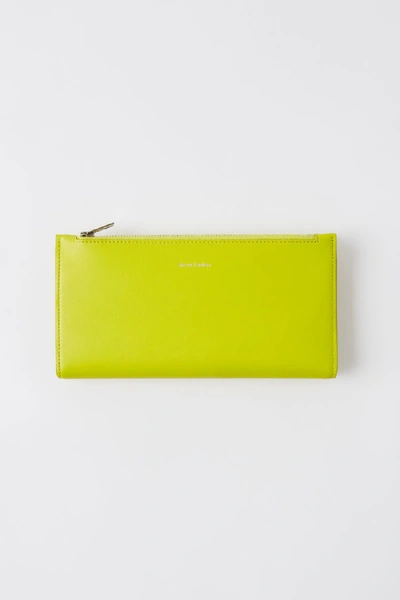 Acne Studios Bifold Continental Wallet Lime Green