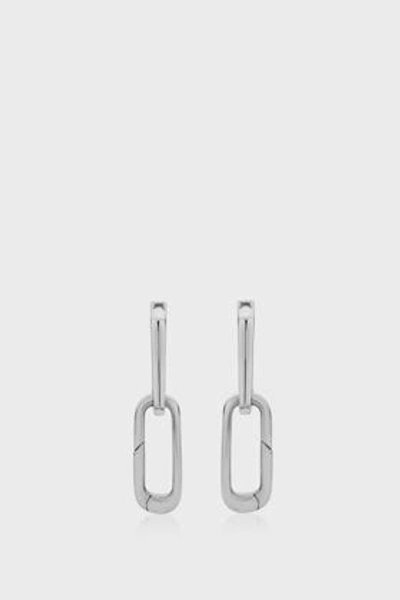 Monica Vinader Alta Cap Charm Sterling Silver Link Earrings In Silver
