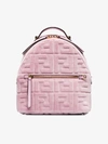 FENDI FENDI PINK VELVET FF LOGO BACKPACK,8BZ038AZSS14019967