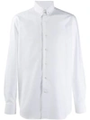 Tagliatore Regent Ribbed-bib Cotton Shirt In 800 Bianco