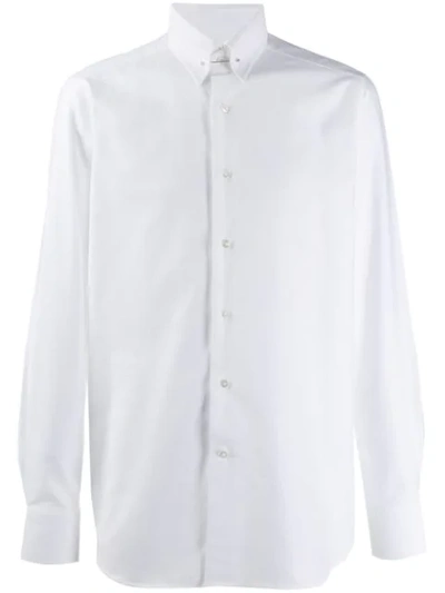 Tagliatore Regent Ribbed-bib Cotton Shirt In 800 Bianco