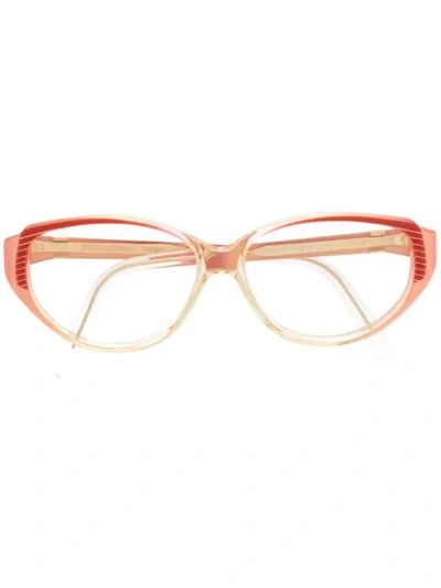 Pre-owned Saint Laurent 1990s Oval Frame Sunglasses In Pink