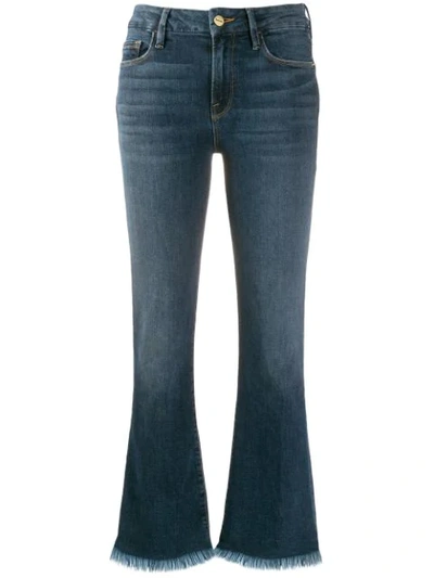 Frame Cropped Bootcut Jeans In Blue
