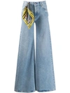 OFF-WHITE OFF-WHITE MID RISE WIDE-LEG JEANS - 蓝色