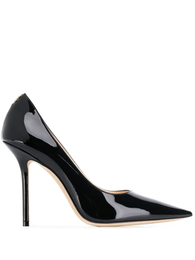 Jimmy Choo Love 100 Pumps In Patent Leather In Black