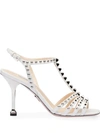 PRADA STUDDED T-STRAP SANDALS