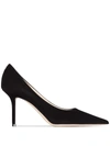 Jimmy Choo Love 85mm Patent Leather Pumps In Black