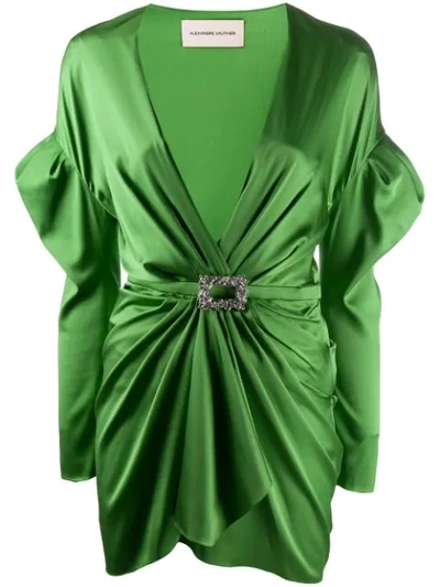 Alexandre Vauthier Green Silk Blend Mini Dress