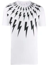 Neil Barrett Thunderbolt Pattern Crew Neck T-shirt In White