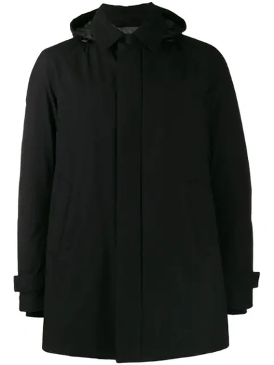 Herno Detachable Hooded Coat In Black