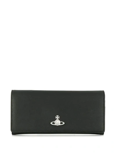 Vivienne Westwood Logo-embellished Leather Wallet In Black