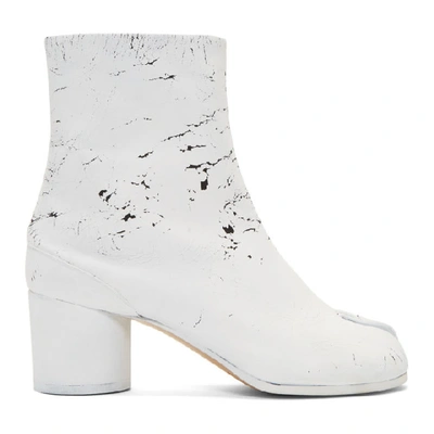 Maison Margiela Ssense Exclusive Black White-out Tabi Boots In T1021black