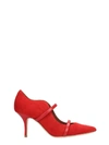 MALONE SOULIERS MAUREEN 70 PUMPS IN RED SUEDE,10998237