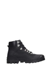 LOEWE HIKING COMBAT BOOTS IN BLACK LEATHER,10998222
