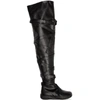 MAISON MARGIELA SSENSE EXCLUSIVE BLACK TABI LOW THIGH-HIGH BOOTS