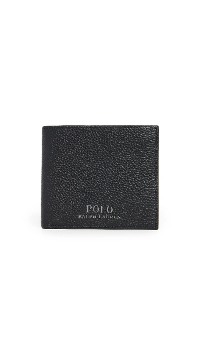 Polo Ralph Lauren Tailored Pebble Leather Bifold Wallet In Black