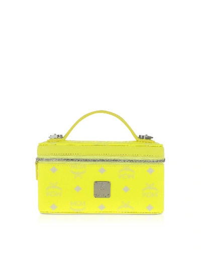 Mcm Visetos Original Rockstar Vanity Case In Neon Yellow