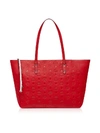 Mcm Klara Shopper In Monogram Leather In Viva Red