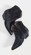 Isabel Marant Textured Pointed Toe Boots In Black